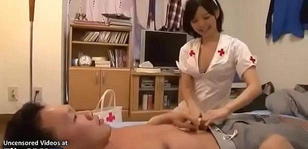  Japanese nurse with amazing ass visits her patient